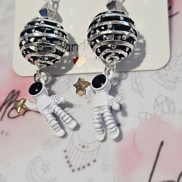 Orbit Tibetan Silver Spaceman Earrings