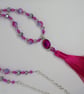 Fuchsia Tassel Necklace - Image 6