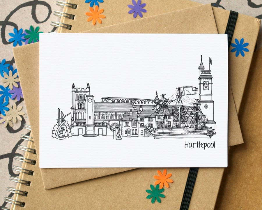 Hartlepool Skyline Greetings Card