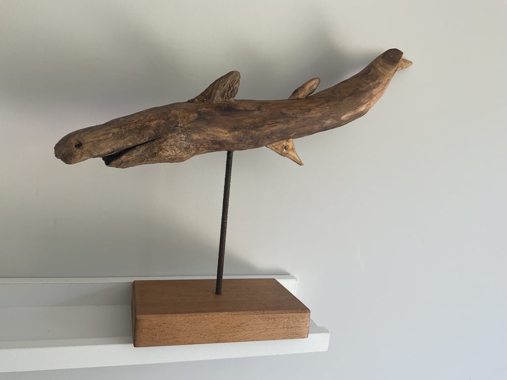 Driftwood Shark Dinosaur Sculpture