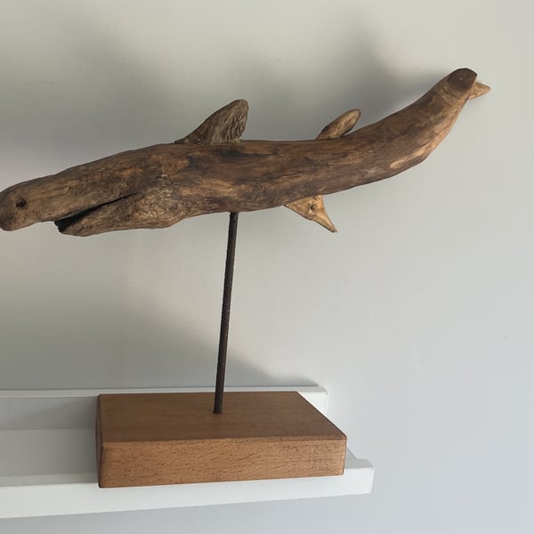 Driftwood Shark Dinosaur Sculpture