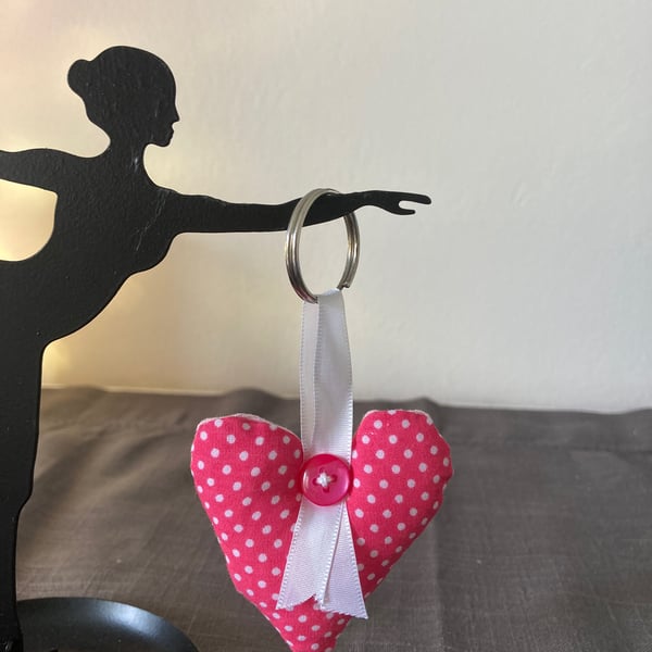 Sewn heart keyring 