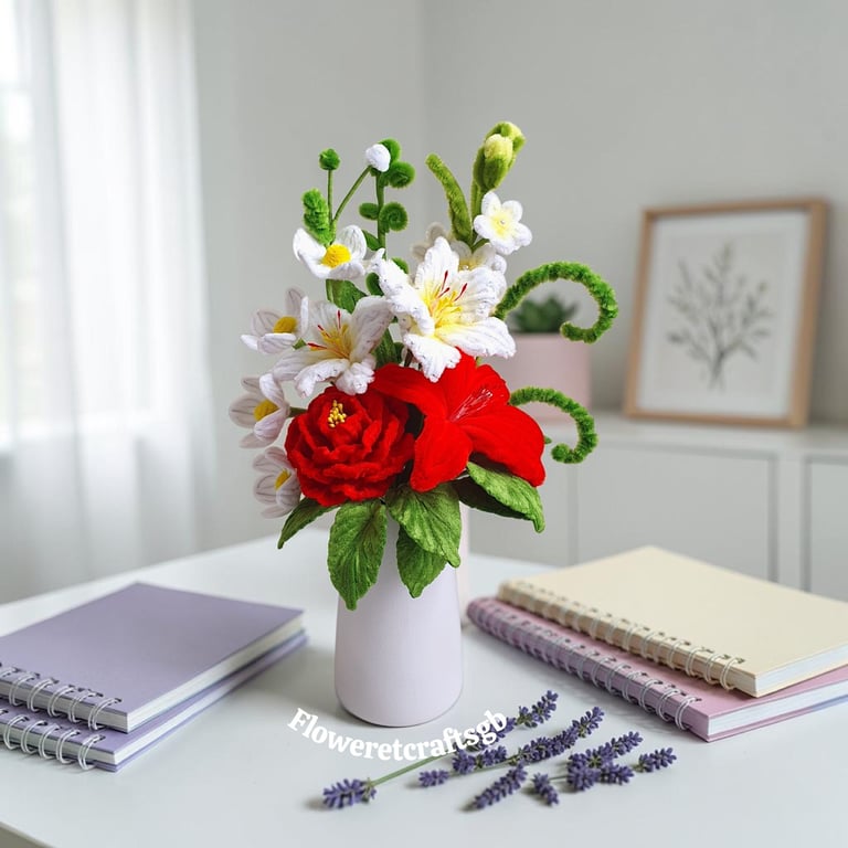 Everlasting Bouquet Flower for Home Cute Faux Flower Desk Decor Gift for Her 