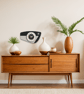 Mid Century Modern Royalexe™ Laminate Clock By Royale - Radio Grill in Jet Black - Image 2