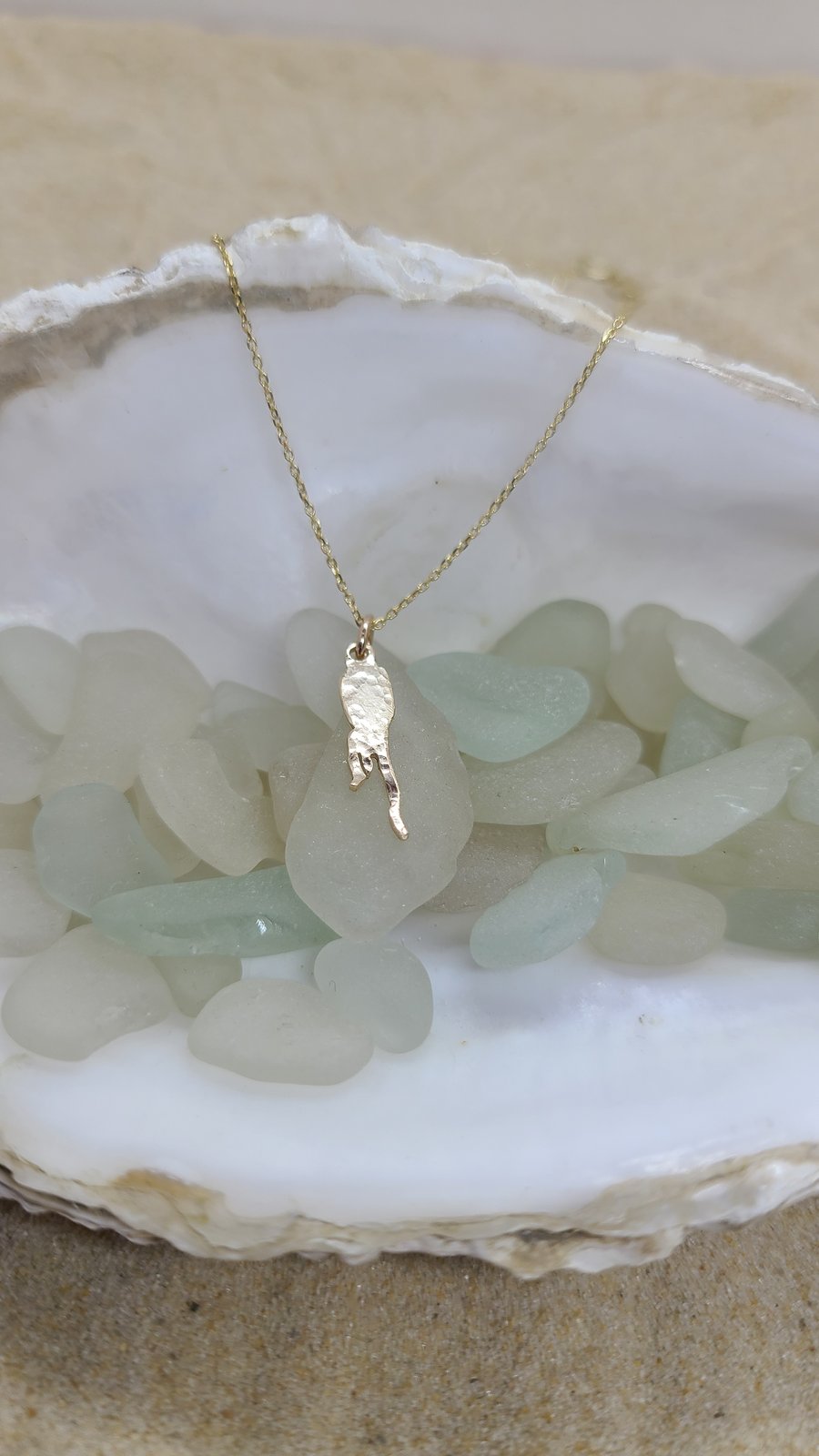 Gold jellyfish pendant necklace handmade jewellery