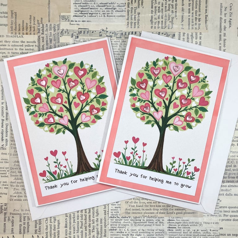 Thank you teacher cards - pack of 2