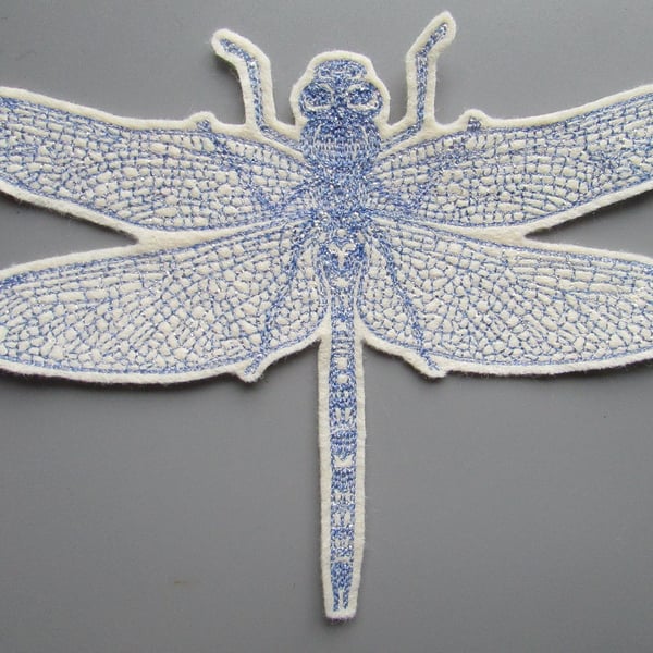 Dragonfly Embroidered Sew on Applique Patch