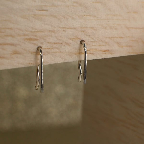 Tiny Sterling Silver Bar Earrings - made to order for you.