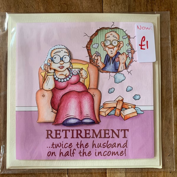 Oldies découpage retirement Handmade Card 
