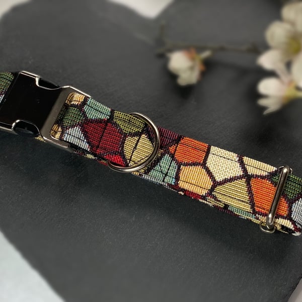 Mosaic Handmade Dog Collar, Quick Release Buckle