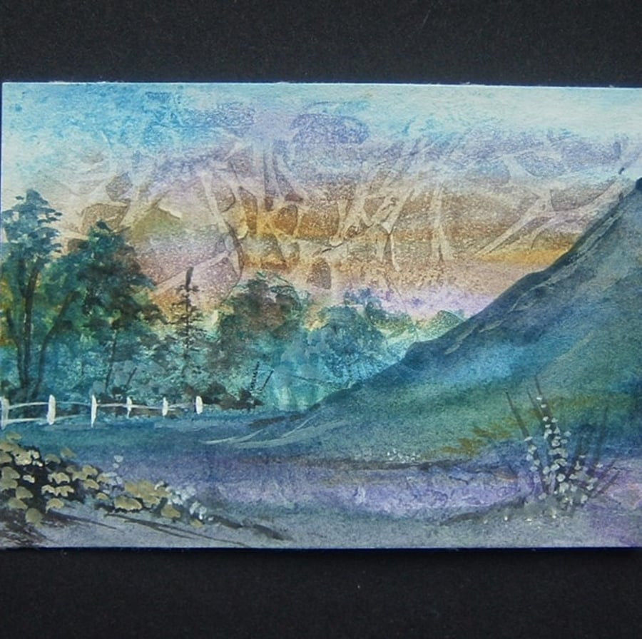 aceo art painting watercolour original ref 305