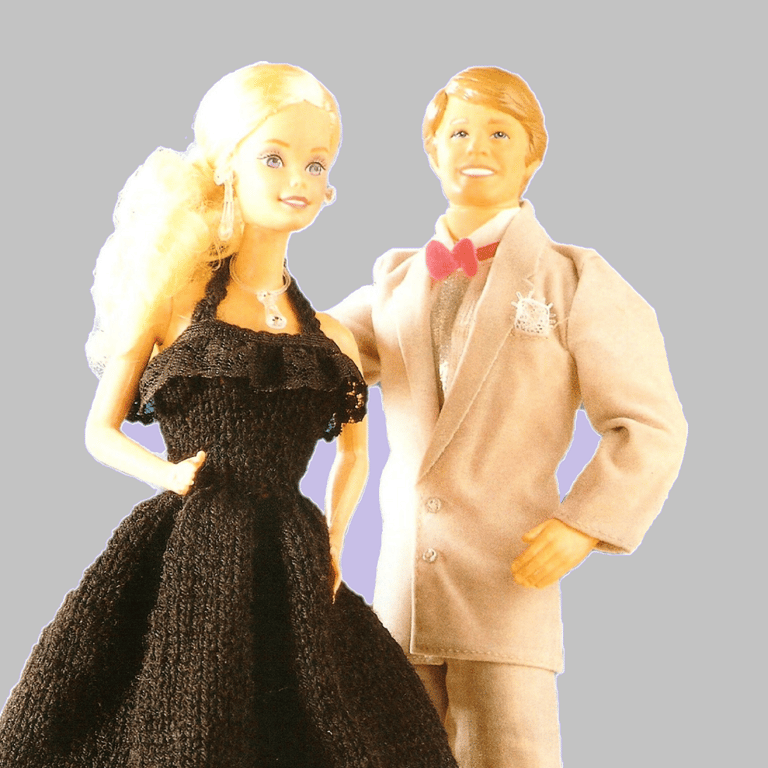 VINTAGE KNITTING PATTERN PDF Black Dress for Doll