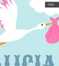 Stork Personalised Nursery Print - 2 colour options - Image 3