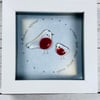  robins appear when loved ones are near - fused glass picture