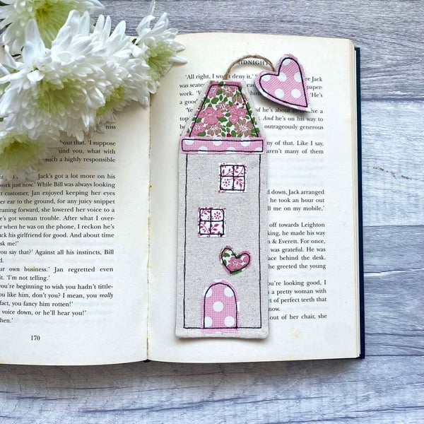 Bookmark, tall house bookmark, bookworm gift
