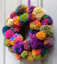 Wool Pompom Wreath, Mixed Colours, Eclectic Bohemian Interiors, Maximalism. - Image 7