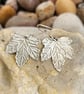 Maple Leaf earrings in etched pewter