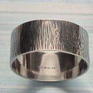 Mens Artisan Jewellery Textured Sterling Silver 925 Ring Full UK  Hallmark