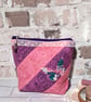 PATCHWORK BUTTERFLY AND LACE COSMETIC BAG