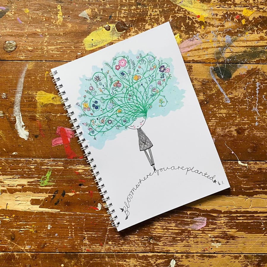 Bloom Where You Are Planted A5 Wire Bound Notebook 