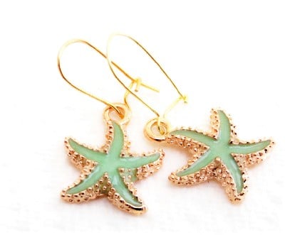 Summer Days 02 Enamel Starfish Earrings