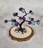 Small Wire Tree with Purple and Multicoloured Beads on a Wooden Base - Image 2
