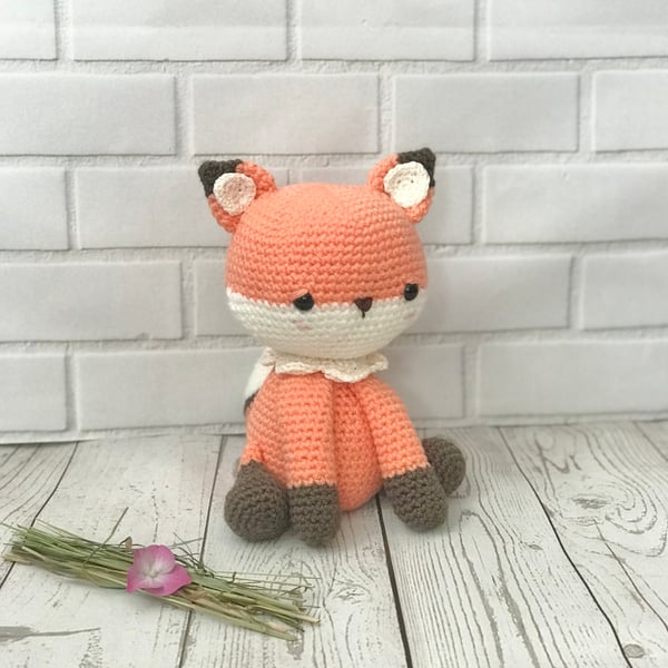fox - crochet soft toy, UKCA marked, amigurumi fox, fox plushie, new baby gift