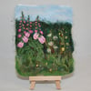 Embroidered and Felted Hanging - A Foxglove Hedgerow