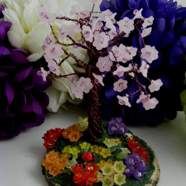 Seconds Sunday Cherry Blossom Tree with Spring Flowers Decoration