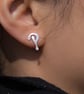 Interrobang Silver Stud Earrings: Quirky Punctuation Jewellery - Image 2