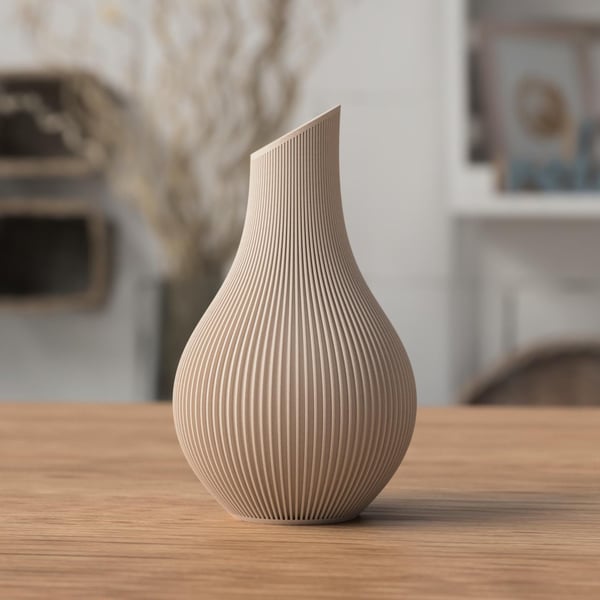 Shizu Japandi Ribbed Vase, Modern Scandinavian Minimalist Decor