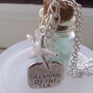 Dreaming of the Sea Seaglass Bottle Necklace