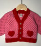 Crochet heart motif baby cardigan 6-12 months