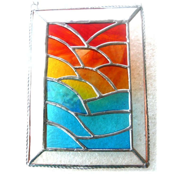 Stained Glass Suncatcher Sunset Ripples Handmad... - Folksy