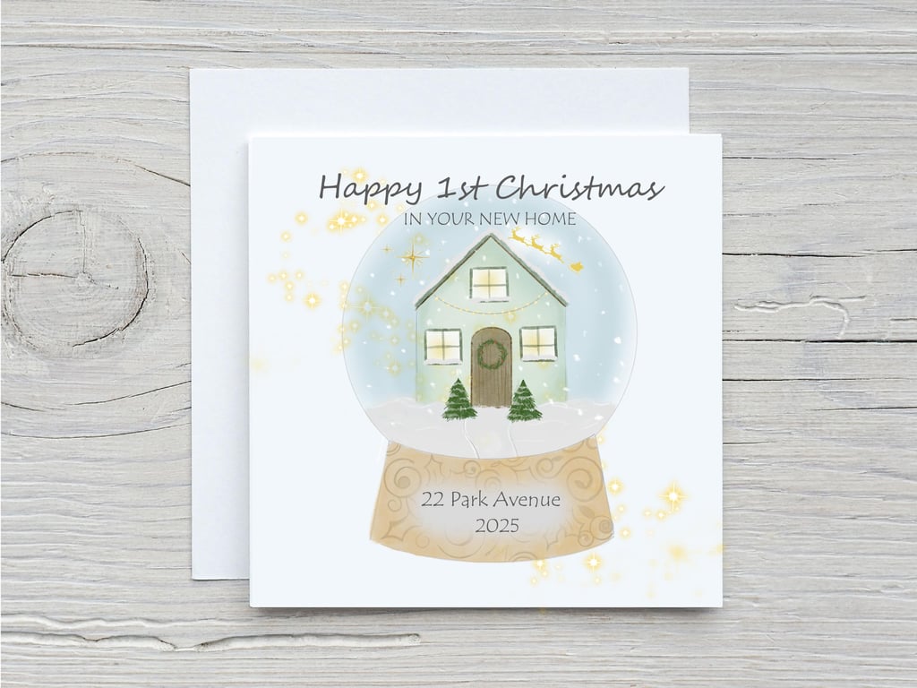 Personalised New Home Christmas Card,1st Christmas in new home