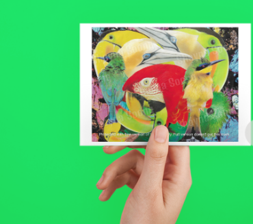 'Paradise' card printed from handmade collage 