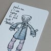 polite little zombie (mini art card/aceo)