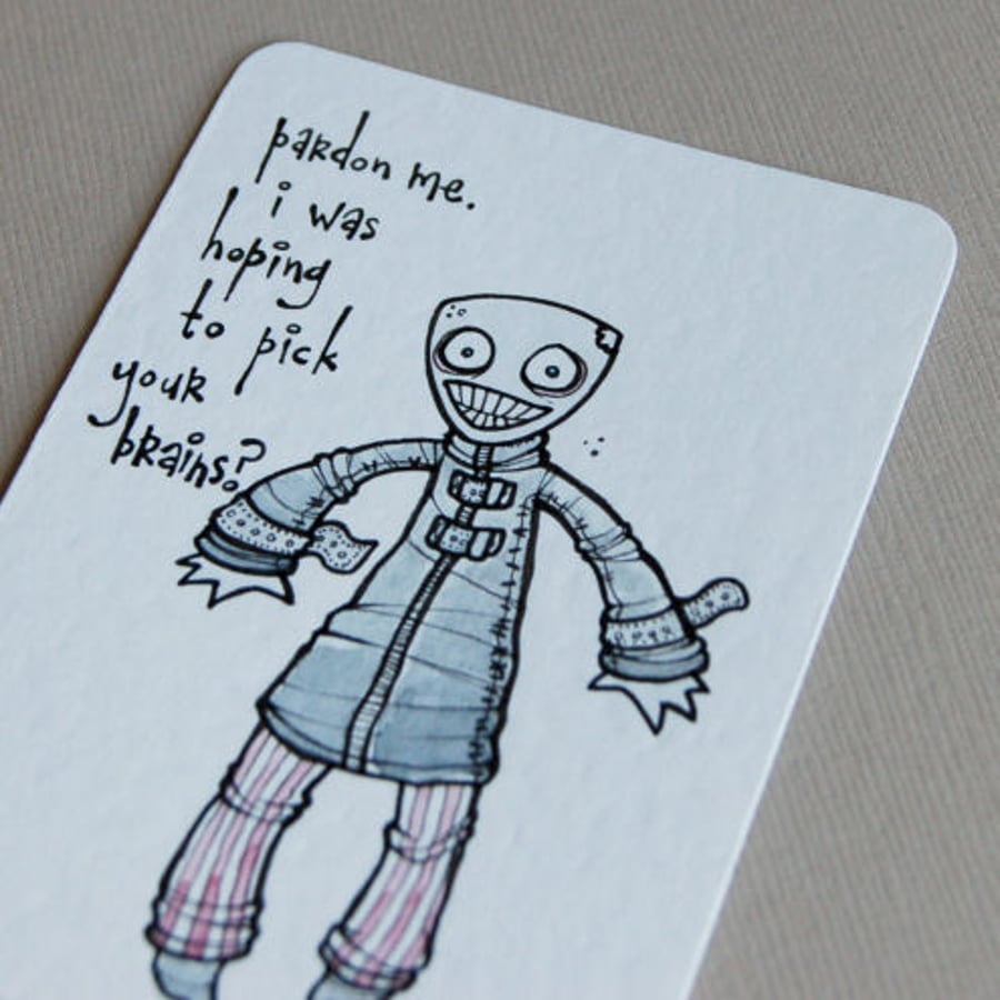 polite little zombie (mini art card/aceo)