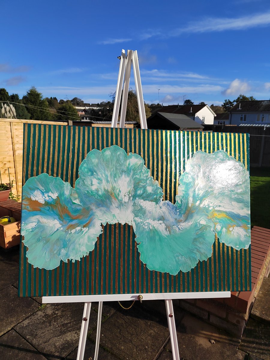 50x70cm Acrylic Painting on Canvas Gold Abstract Art Original Artwork Room Decor