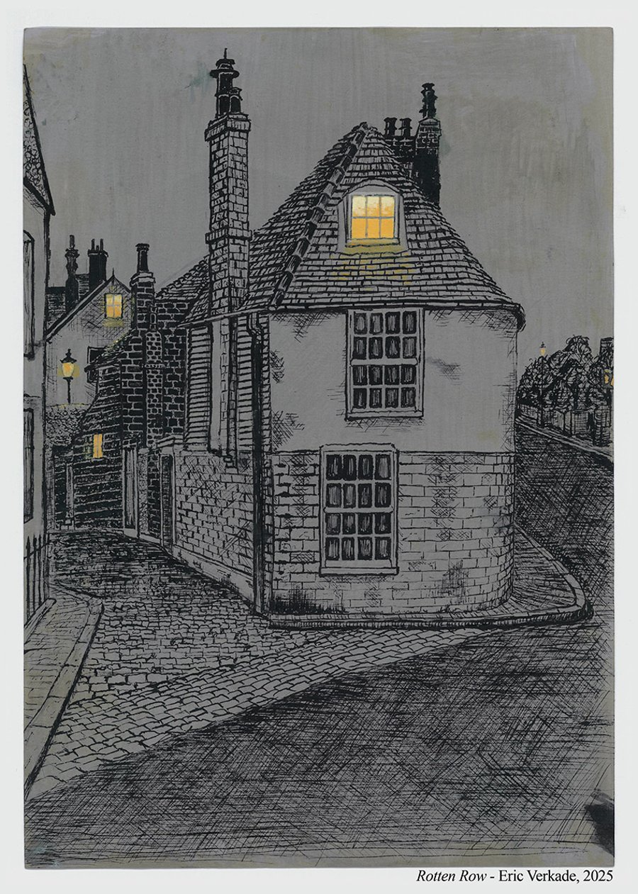 Rotten Row - Art Print, Ink, Medieval, Architecture, Landscape, Historic England