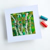  Original wool felt and stitch painting of Silver Birch trees 