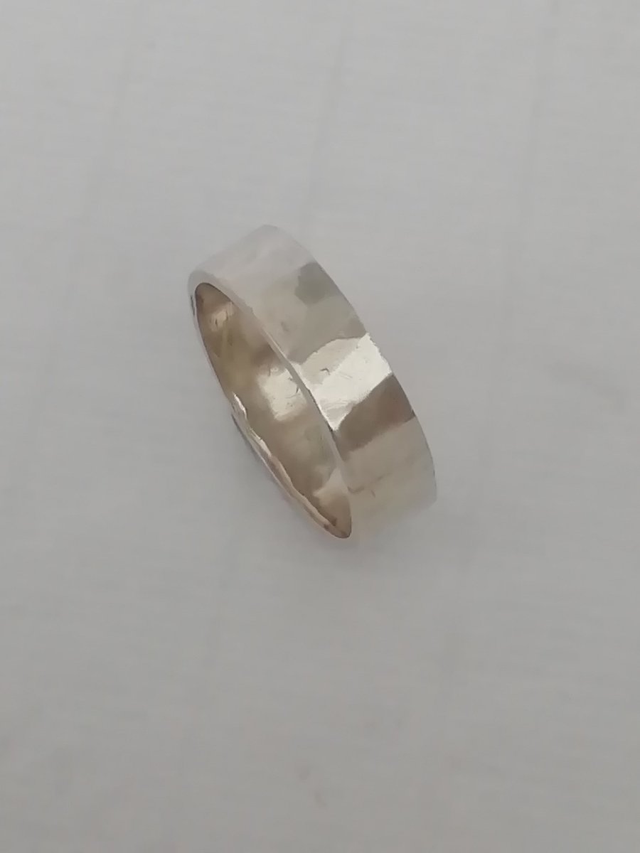 Hammered Silver or Gold Wedding Ring by MidasTouch Jewels in Wales