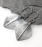 Large silver leaf spear earrings - Image 10