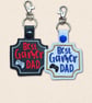 Best Gamer Dad Keyring - Embroidered Faux Leather Gaming Gift