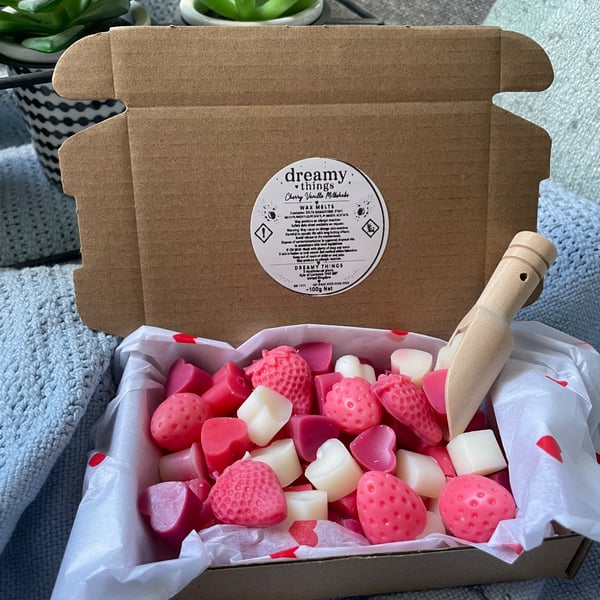 Cherry vanilla milkshake scented handmade wax melts
