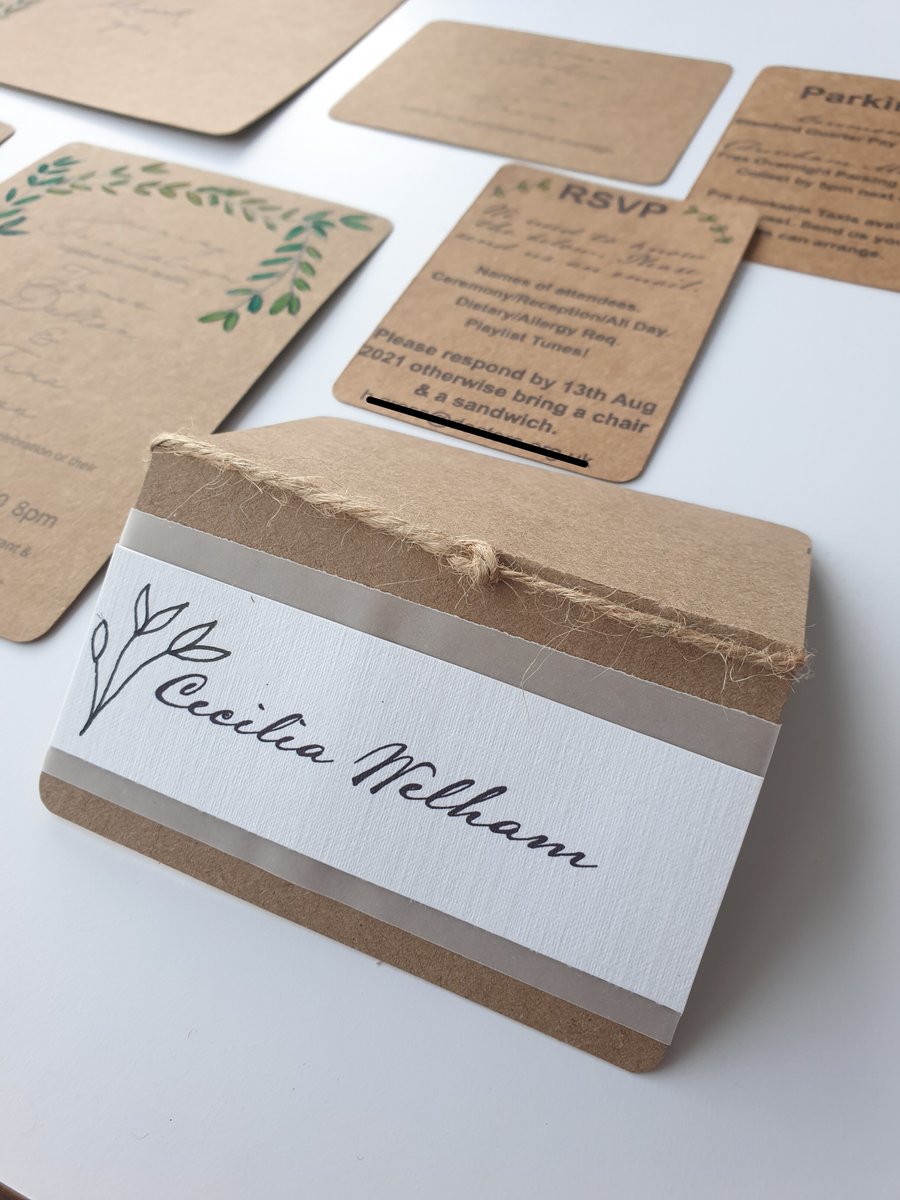 Vintage Rustic Wedding Invitation Set, Barn Wedding Stationery, DIY Invite