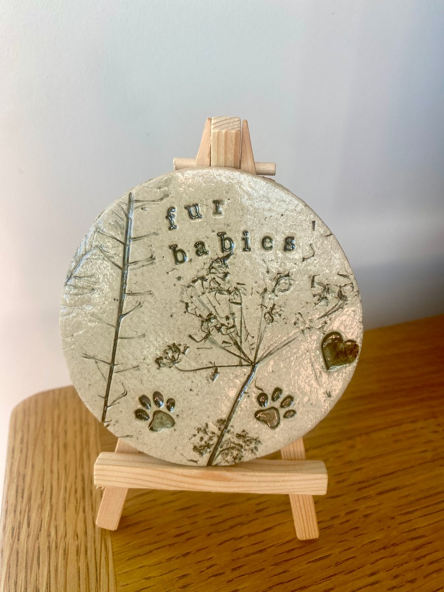 paw prints, Fur Babies glazed coaster ceramic tile gift, dog lover gift