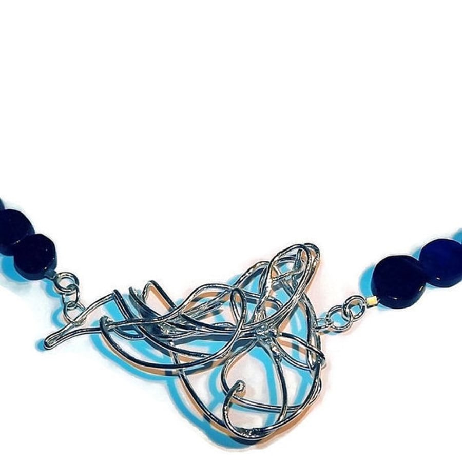 lapis lazuli and sterling silver necklace