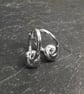 sterling silver nugget hoop earrings - Image 7