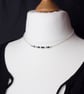 Green Moss Agate bar necklace - Small gemstone and opalite bead 16 inch necklace - Image 4